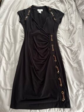 Beloved Carmen Marc Valvo with Faux-Grommet mini Dress